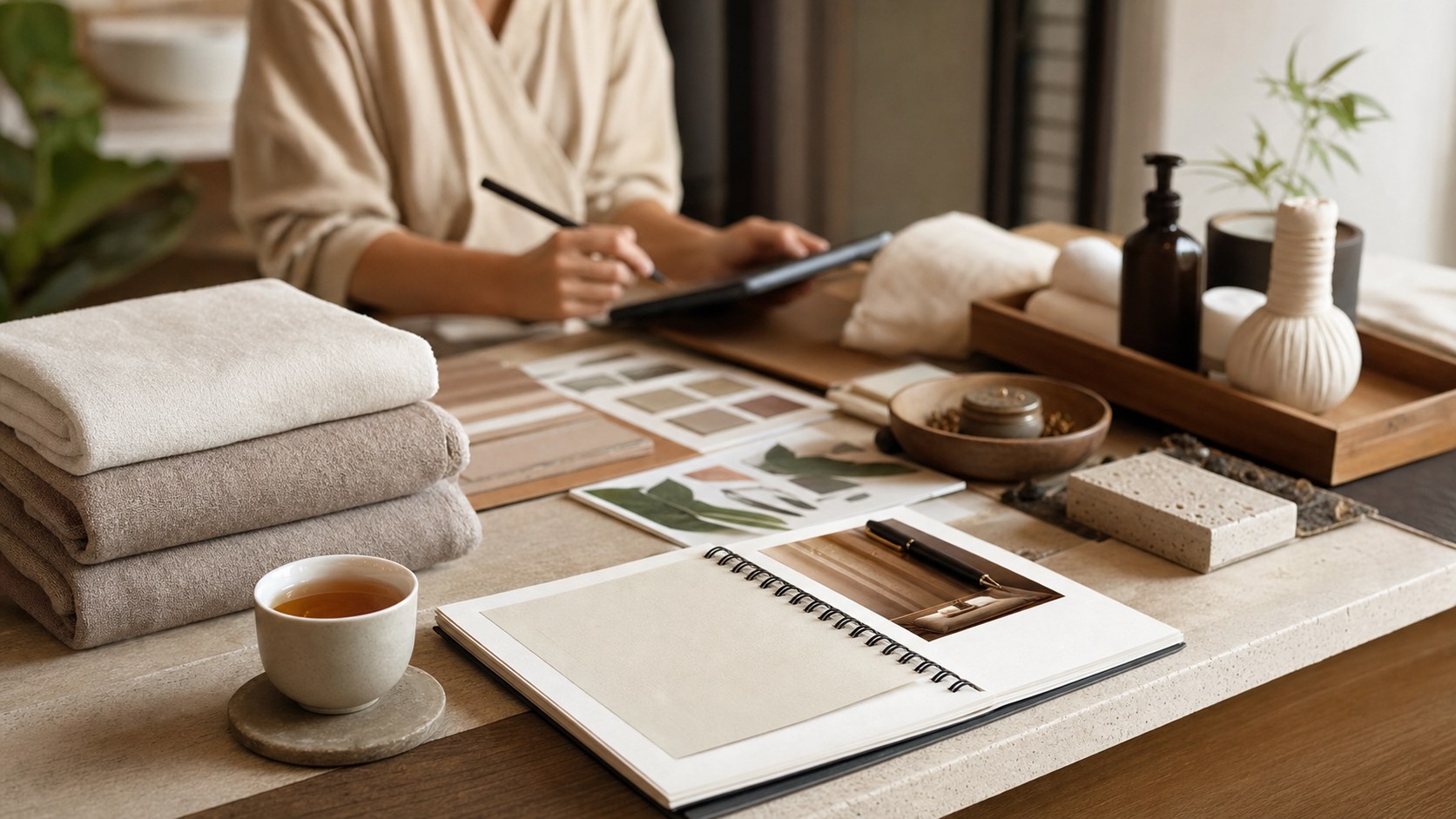 Visual de consultoría de spa premium para personalización basada en datos