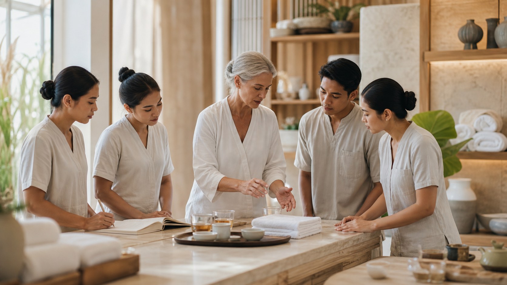 Visual de consultoría de spa premium para empoderar a su personal para el éxito: métodos de capacitación avanzados