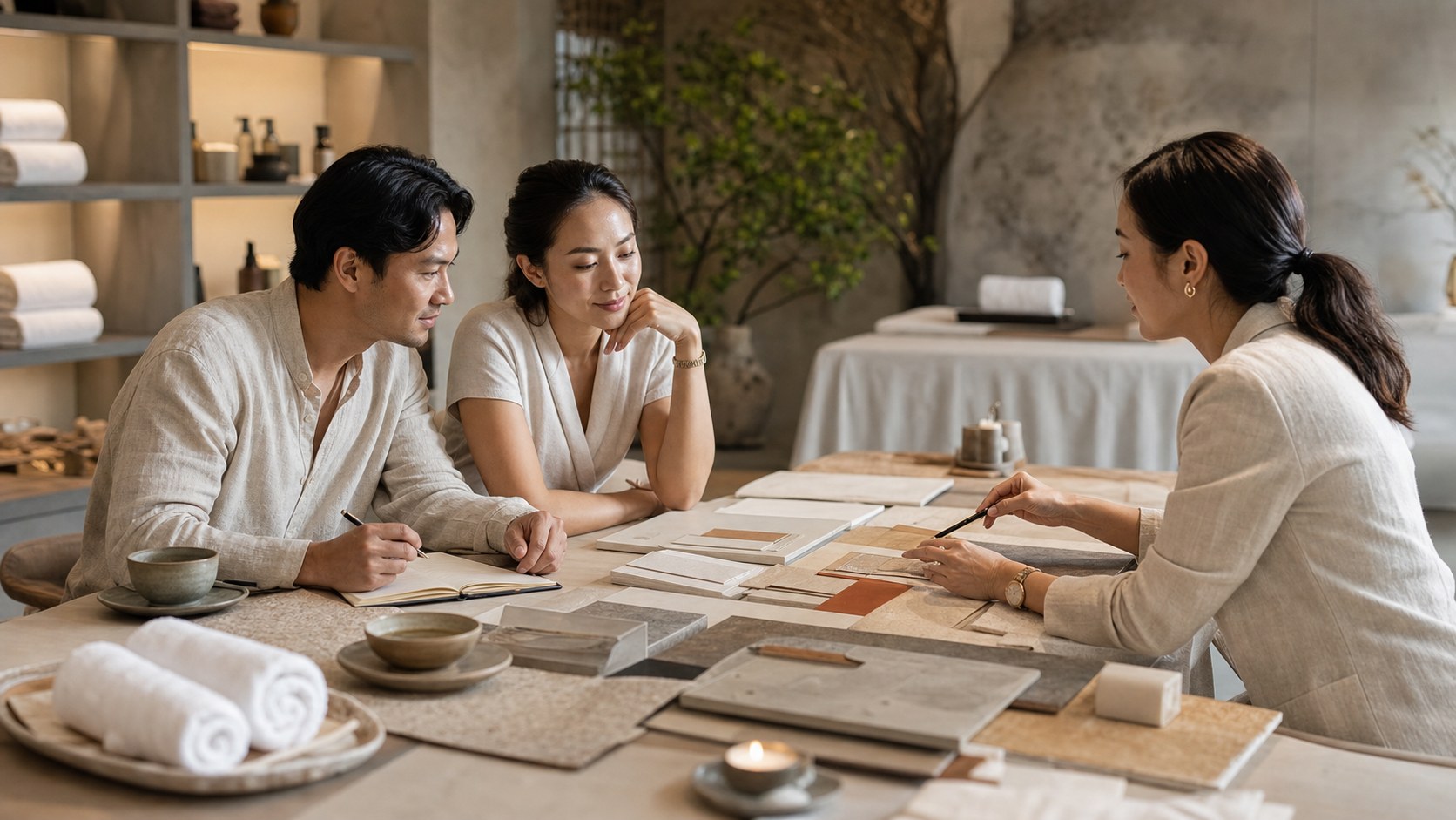 Premium-Visual für Spa-Beratung, wie NUAD SPA Spa-Expertise und digitale Innovation kombiniert