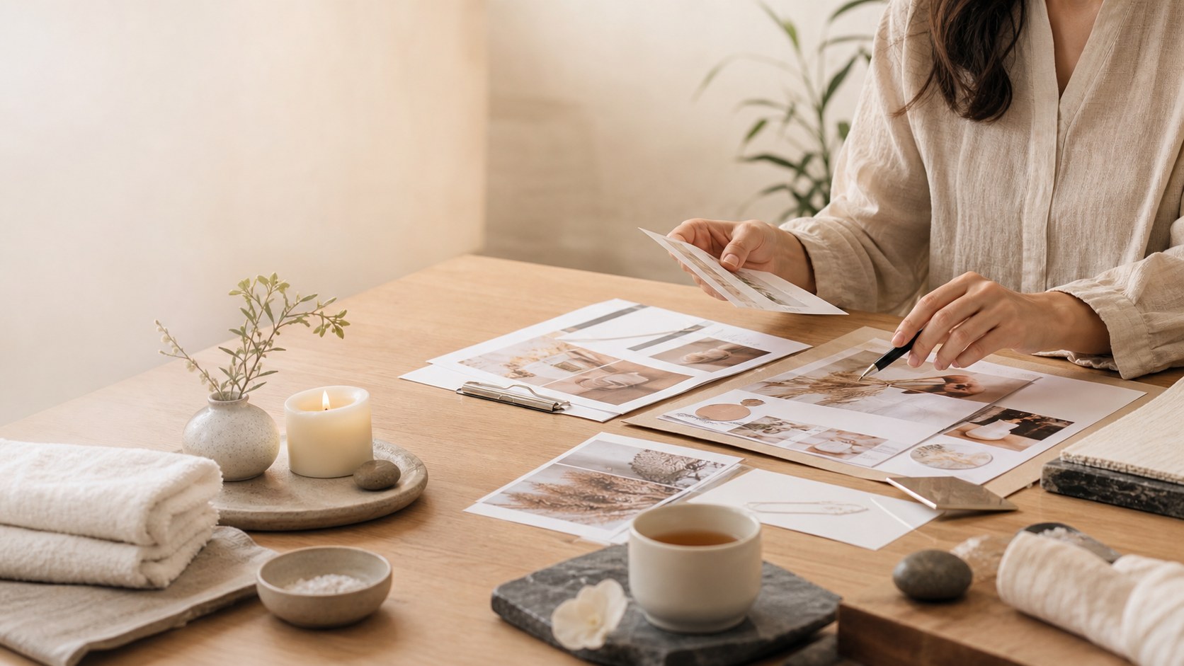 Premium-Visual für Spa-Beratung zur Nutzung von Social Media und Influencer-Marketing