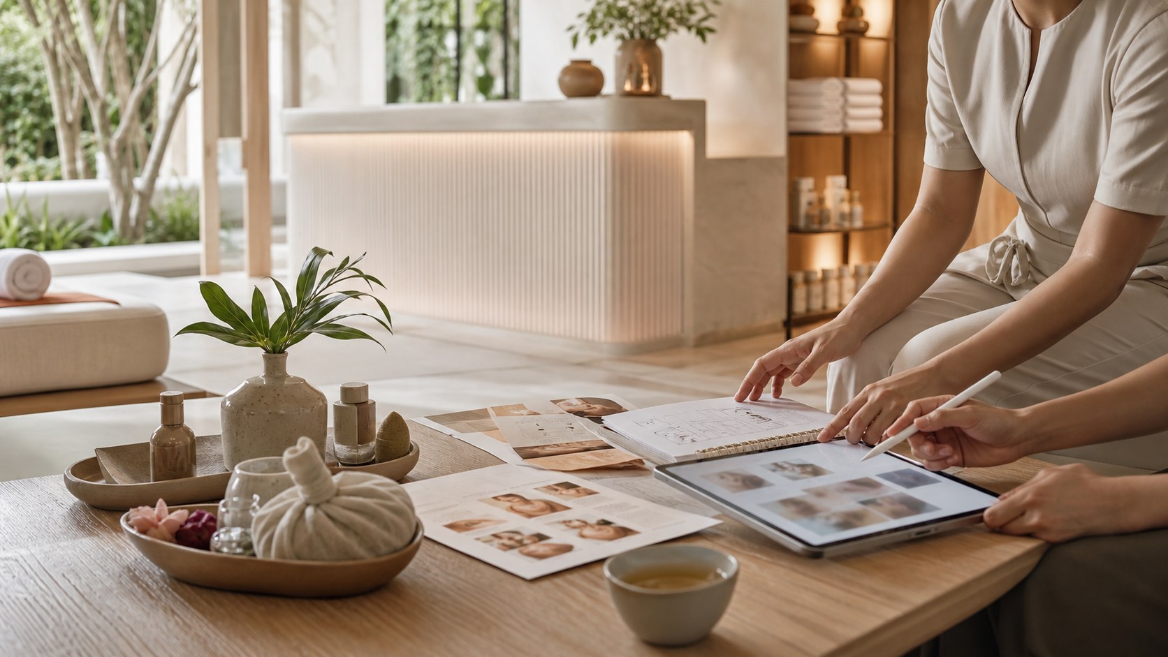 Visual de consultoría de spa premium para Los beneficios del marketing por correo electrónico para salones de spa: cómo generar lealtad y retención de clientes
