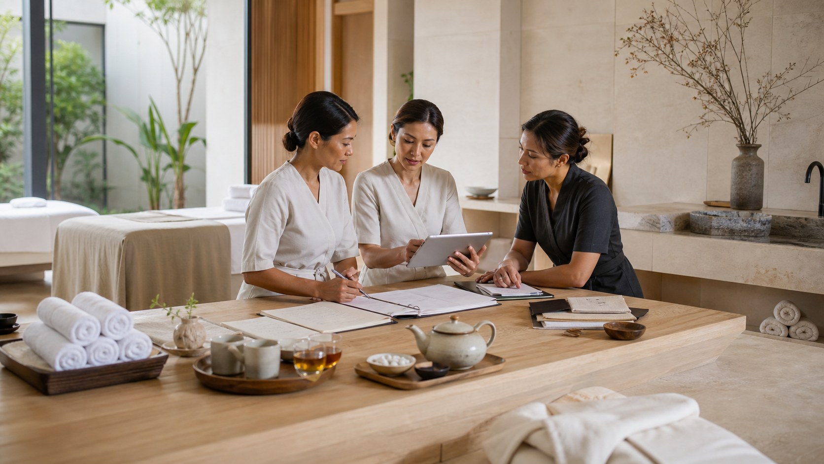 Erstklassiges Spa-Beratungsbild für „Die Rolle von Spas in modernen Selbstpflegepraktiken“.