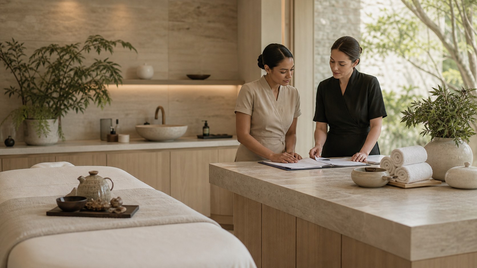 Visuel de conseil en spa haut de gamme pour Qu'est-ce qui rend une expérience de spa vraiment luxueuse ? Une plongée approfondie dans les services premium