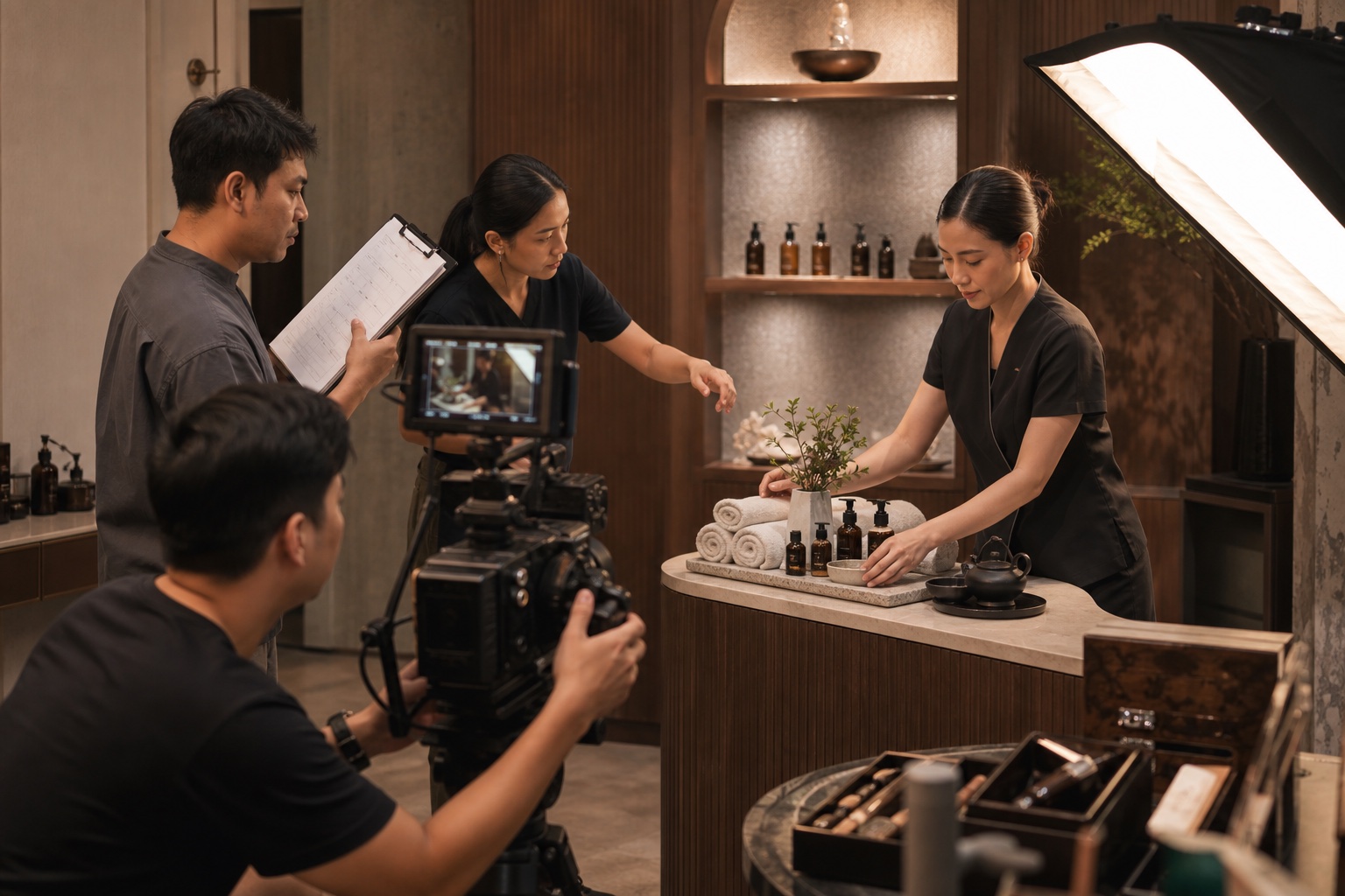Behind-the-scenes film setup used to create premium short-form content