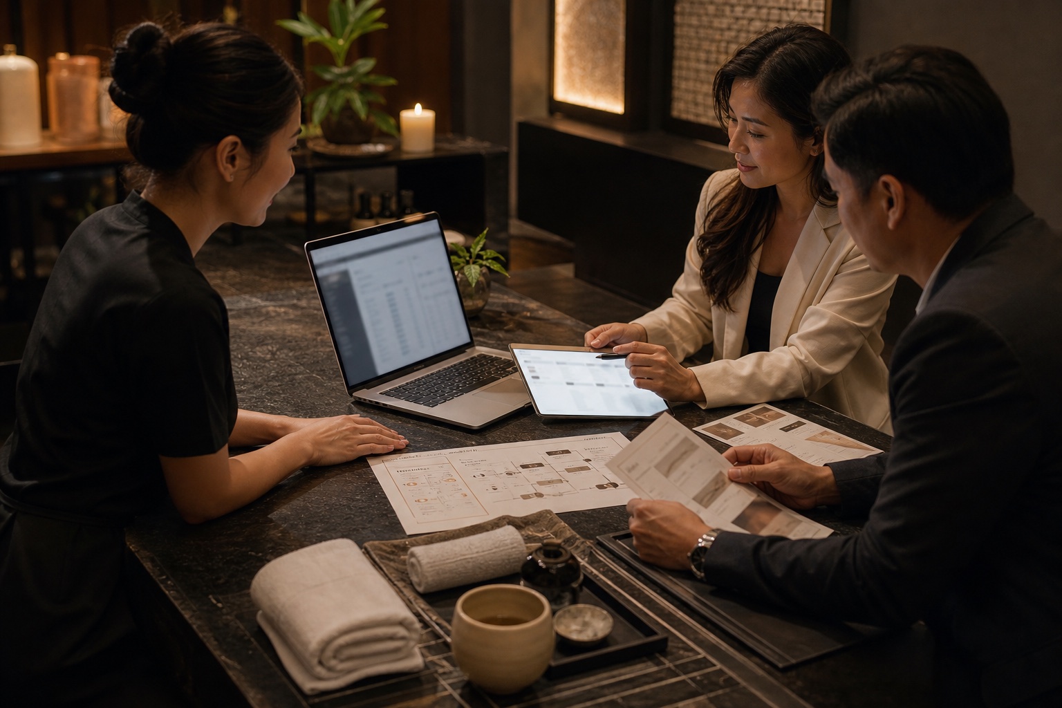Website and booking journey reviewed with spa service pages and trust content